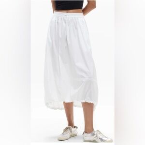 Athleta Trade Winds maxi skirt White size Large L drawstring festival midi